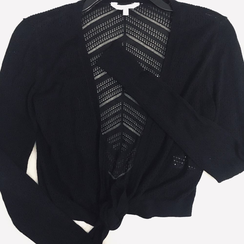 Juniors Black Shawl Sweater